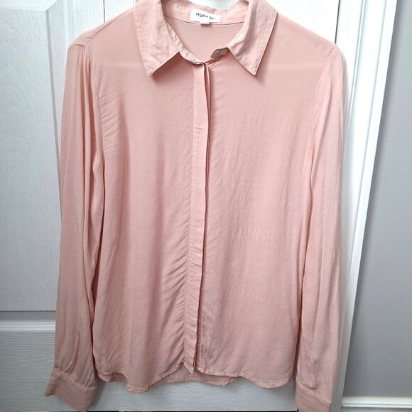 Hudson North Pink Button Down Long Sleeve Top - Picture 1 of 7